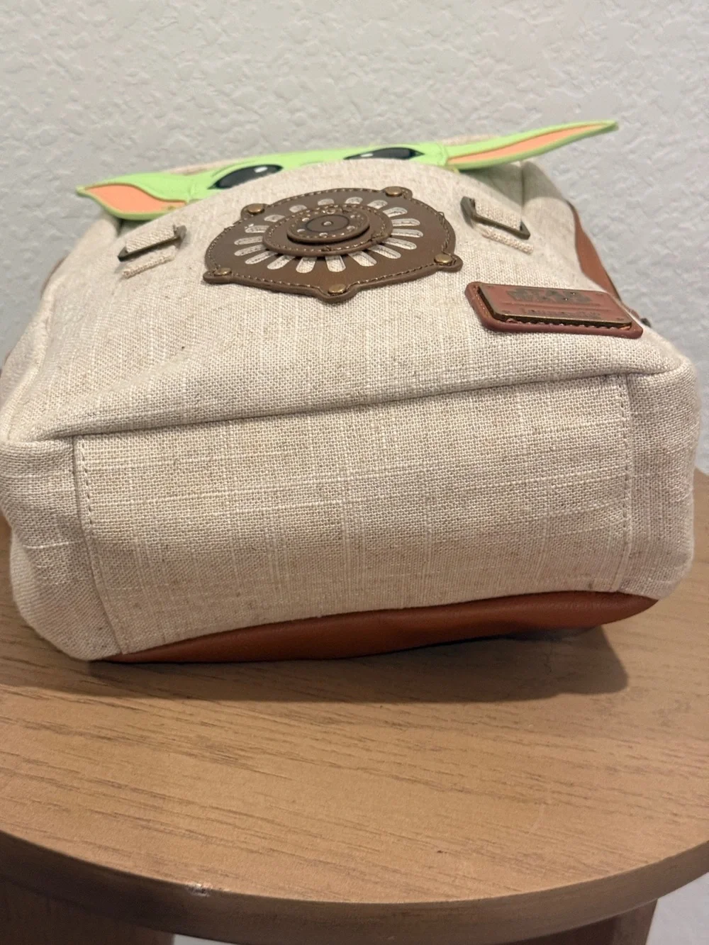 Star Wars The Child (Grogu) Beige Canvas Backpack with‎ Green Accent